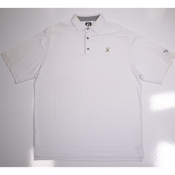 Footjoy x Winged Foot Golf White Performance Golf Polo Shirt Men's Large - Picture 2 of 9